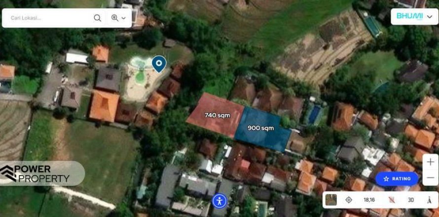 Земельный участок 1640м2 в Tampaksiring, Гианьяр, Индонезия № 13564
