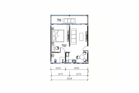 Apartment floor plan «1BR-39», 1 bedroom in VODOPAD