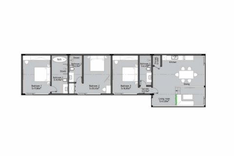 Планировка Виллы «3BR-7» с 3 спальнями в ЖК Garden Villa II