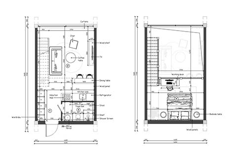 Планировка виллы «1BR-1» с 1 спальней в ЖК SUNNY CUDDLES BERAWA