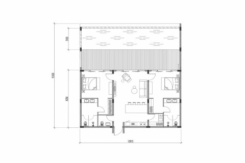 Планировка Виллы «2BR-51» с 2 спальнями в ЖК HOLLYWOOD QUARTER