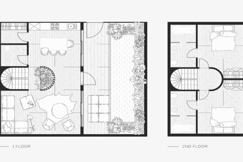 Планировка Виллы «2BR-41» с 2 спальнями в ЖК Parq Soho Surfside