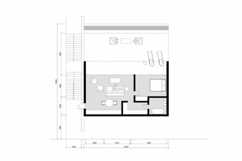 Планировка Пентхауса «1BR-39» с 1 спальней в ЖК Parq Soho Surfside