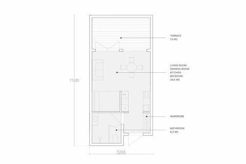 Планировка Квартиры «1BR-29» с 1 спальней в ЖК Parq Family