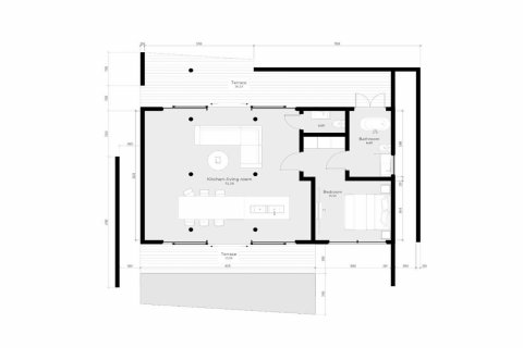 Планировка Виллы «1BR-43» с 1 спальней в ЖК Ocean City