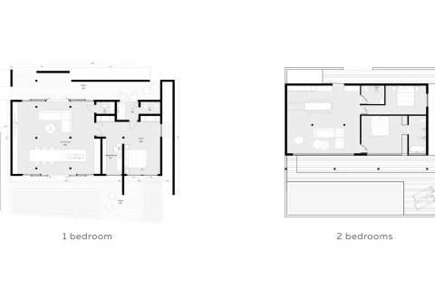 Планировка Виллы «1BR-44» с 1 спальней в ЖК Ocean City