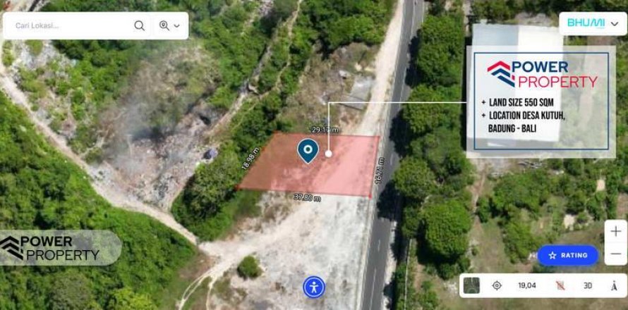 Земельный участок 550м2 в Южная Кута, Бадунг, Индонезия № 13566